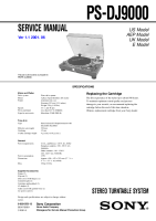 Sony PS-DJ9000 - Service Manual